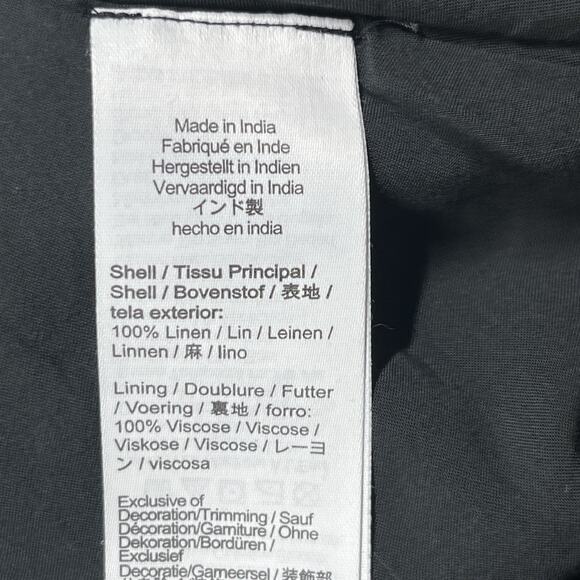 J Crew Gwen Lace Trim Slip Skirt in Linen Womens Small Black Mini Pull On - Picture 7 of 8